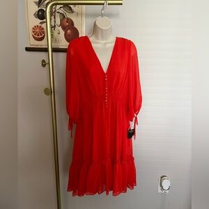 Beautiful Red Dress with long sleeves